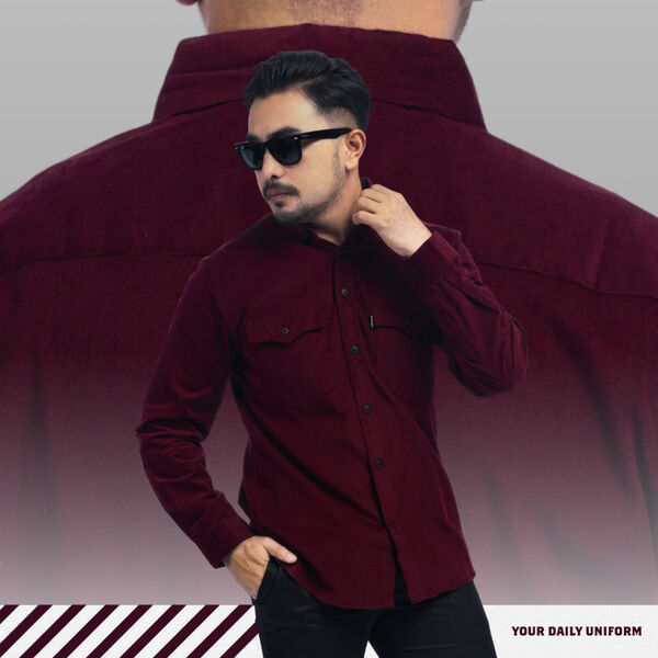 DGM Kemeja Pria Corduroy Panjang Lengan Panjang