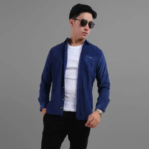 Kemeja Corduroy Biru