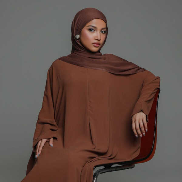 Lozy Hijab Pashmina Brown Muffin